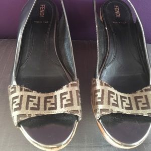 S O L D!!! Fendi platform mules size 38